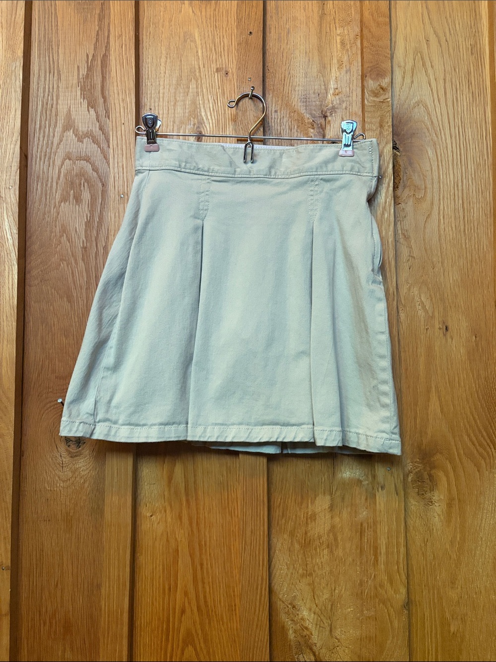 Gap Khaki Adjustable Waist Uniform Box Pleated A-line Above Knee Skort, 18 Slim